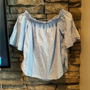 *last chance* Light blue cotton off the shoulder top